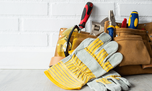 Tool belt and gloves